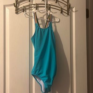Kanu Surf Girls Maggie UPF 50+ beach Sport Athletic one piece size 14 aqua color